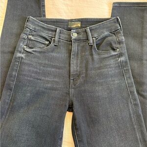 MOTHER Midnight Black Skinny Jeans